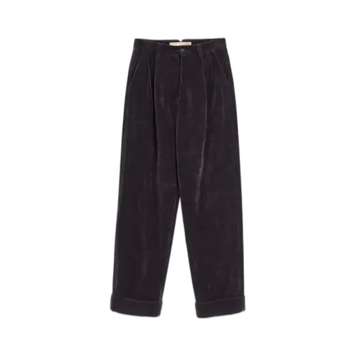 Straight Fit Velvet Trousers