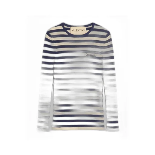 Chez-Motif Striped Crewneck Jumper