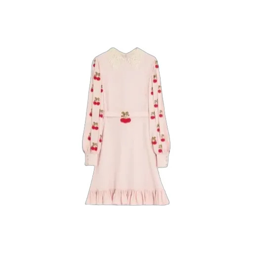 Ruffled Hem Long-Sleeved Dress