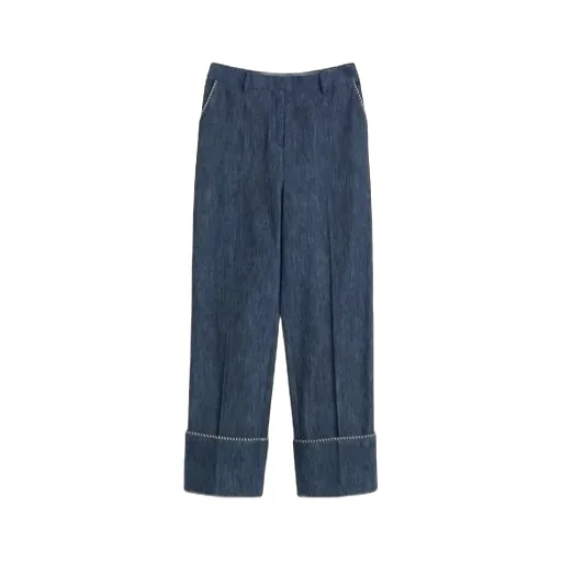 Turn-Up Hem Wide Leg Jeans