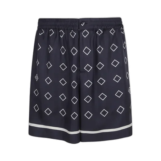 Silk Twill Bermuda Shorts With All-Over Opticool Print
