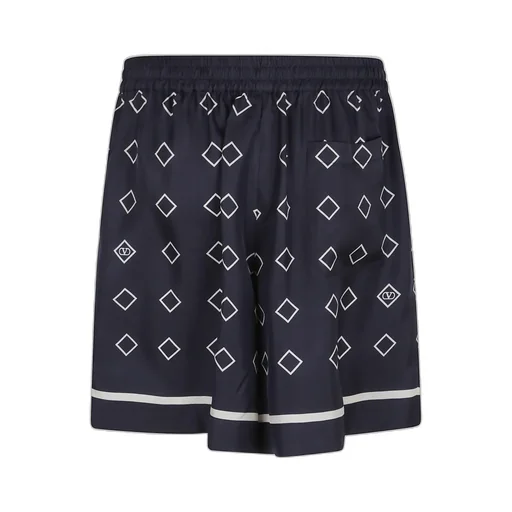 Silk Twill Bermuda Shorts With All-Over Opticool Print