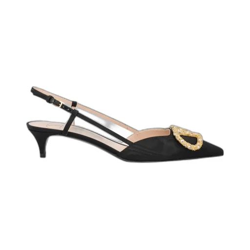 Logo Embellished Slingback Pumps