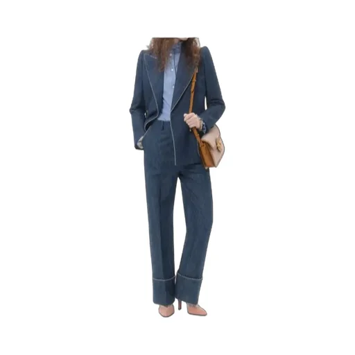 Turn-Up Hem Wide Leg Jeans