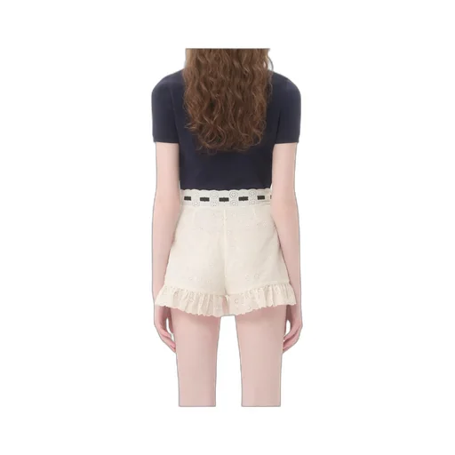 Cherry Embellished Short-Sleeved Polo Top