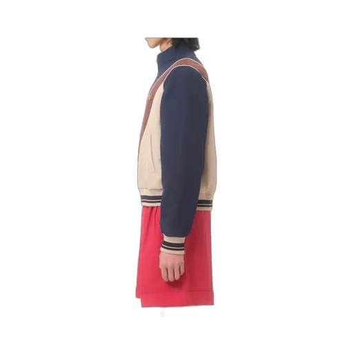Nylon Sweatshirt With Zip And V Logo Patch