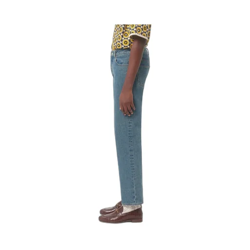 Logo Patch Straight Leg Jeans