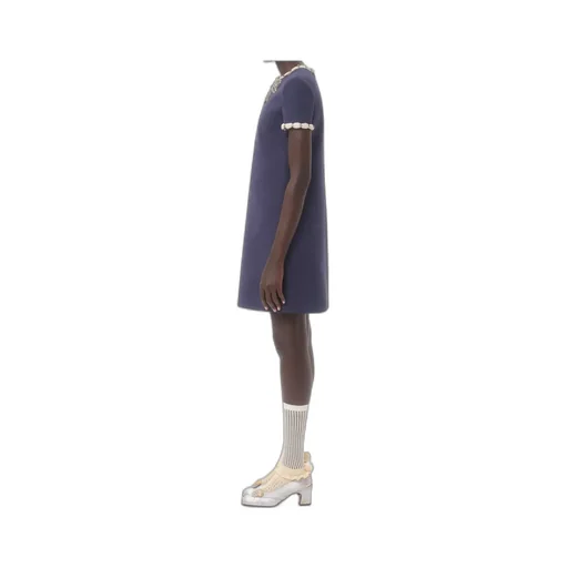 Crepe Couture Bow Embellished Mini Dress