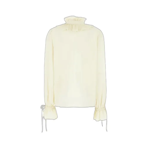Ruffled Collar Button-Up Shirt