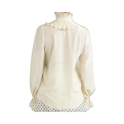 Ruffled Collar Button-Up Shirt