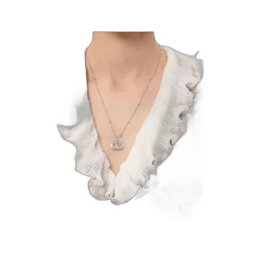 Vlogo Signature Metal Necklace With Pearls And Swarovski® Crystals