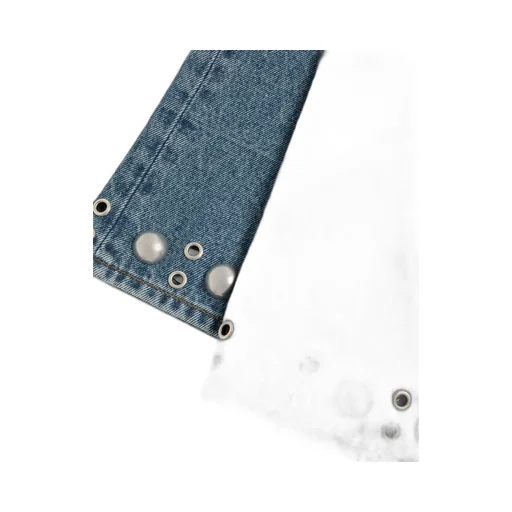 Denim Trousers With Cabochons