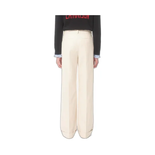 Turn-Up Hem Wide Leg Pants