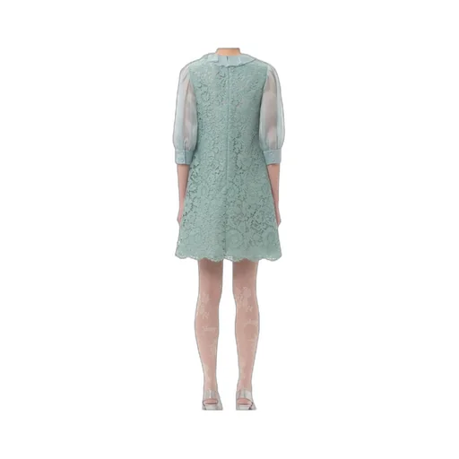 Lace Detailed V-Neck Mini Dress