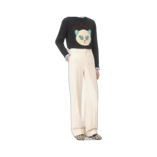 Turn-Up Hem Wide Leg Pants