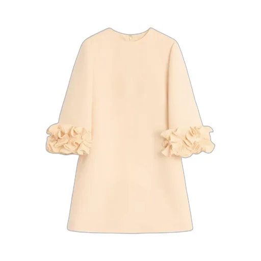 Crepe Couture Floral Detailed Mini Dress