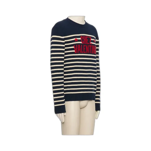 Striped Logo Detailed Crewneck Jumper
