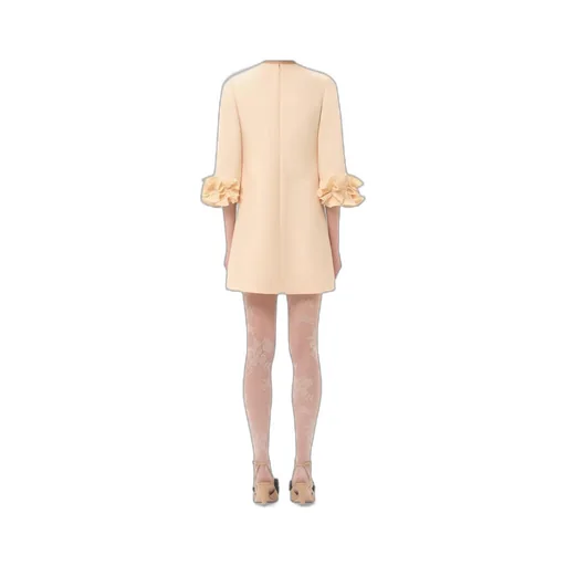 Crepe Couture Floral Detailed Mini Dress