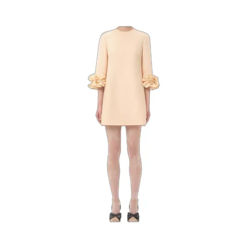 Crepe Couture Floral Detailed Mini Dress