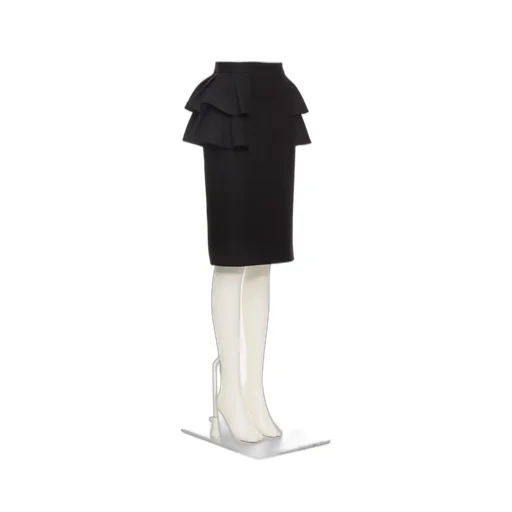 Crepe Couture High Waist Ruffled Skirt