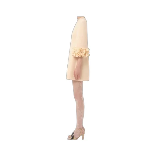 Crepe Couture Floral Detailed Mini Dress