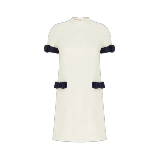 Bow-Detail Short-Sleeve Mini Dress