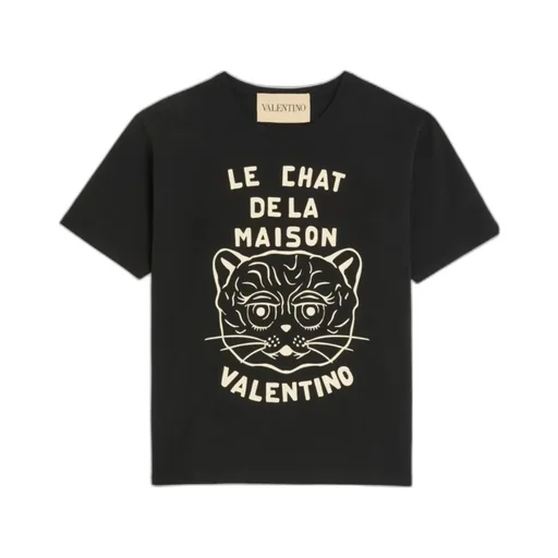 Le Chat De La Maison Printed Crewneck T-Shirt