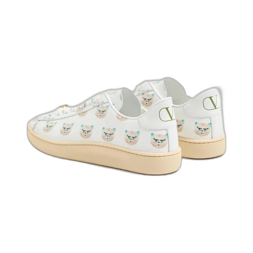 Royco Trainer In Nappa Calfskin With Le Chat De La Maison Pattern