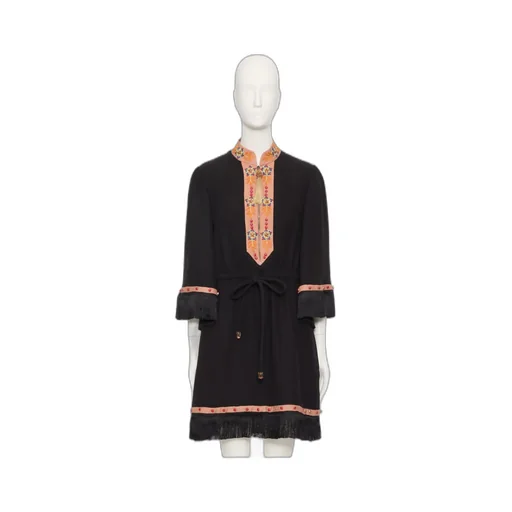Belted Fringed Edge Dress