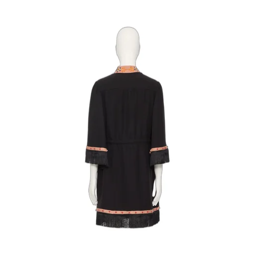 Belted Fringed Edge Dress