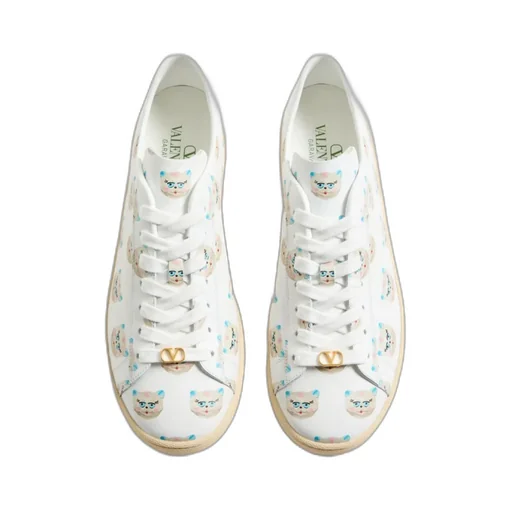 Royco Trainer In Nappa Calfskin With Le Chat De La Maison Pattern