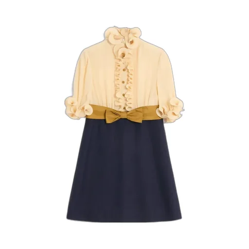 Crepe De Chine And Viscose Short Dress