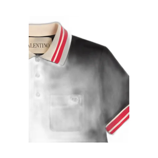 Vlogo Signature-Patch Striped-Trim Polo Shirt