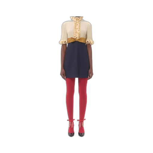 Crepe De Chine And Viscose Short Dress