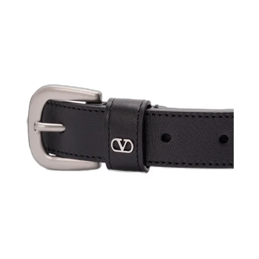 Logo-Plaque Leather Belt