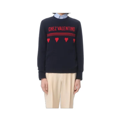 Wool Jumper With Chez Valentino Jacquard Motif