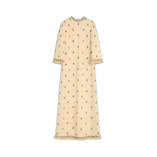 Long Dress In Embroidered Rustik Silk