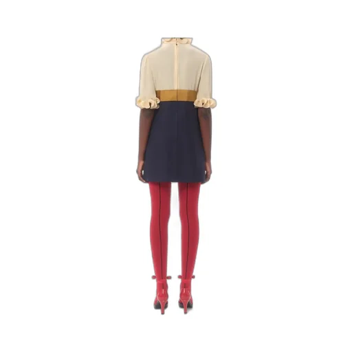 Crepe De Chine And Viscose Short Dress