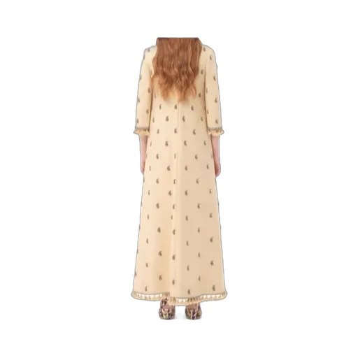 Long Dress In Embroidered Rustik Silk