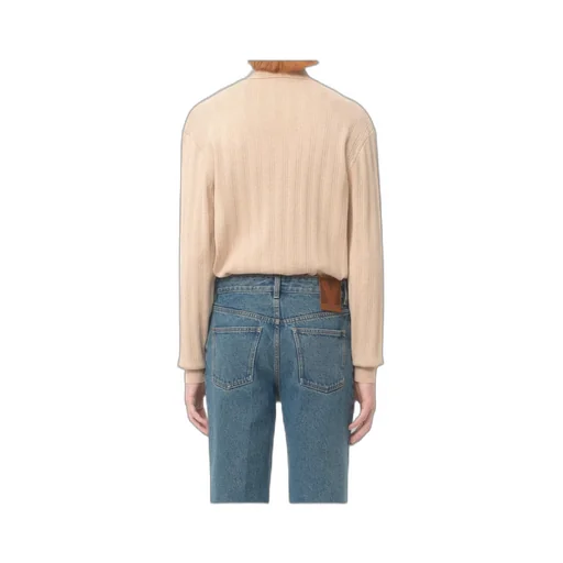 Button Detailed Long-Sleeved Ribbed Polo Shirt