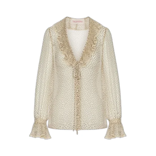 Polka Dot Printed Ruffled Top