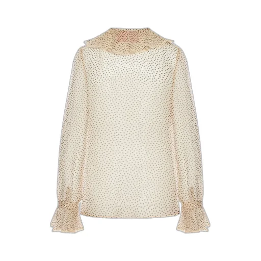 Polka Dot Printed Ruffled Top