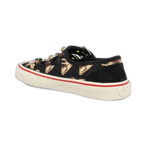 Embellished Double-Buckled Flat Shoes