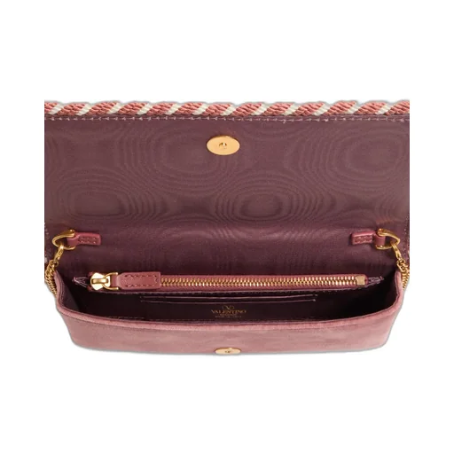 Vlogo Signature Velvet Chain Wallet With Jewel Logo