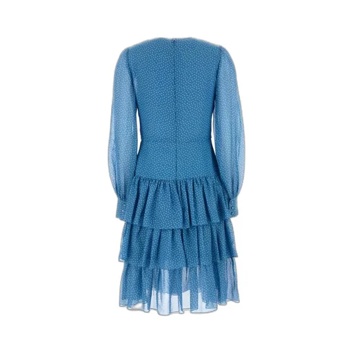 Polka Dot Printed Ruffled Dress