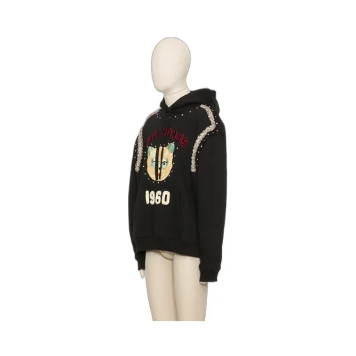 Cotton Hooded Sweatshirt With Chat De La Maison Patch