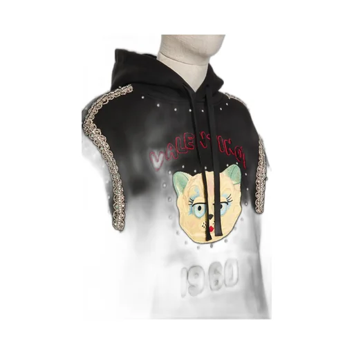 Cotton Hooded Sweatshirt With Chat De La Maison Patch