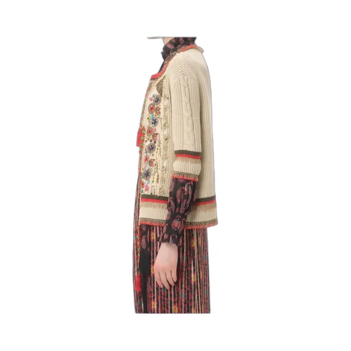 Embroidered Wool Cardigan