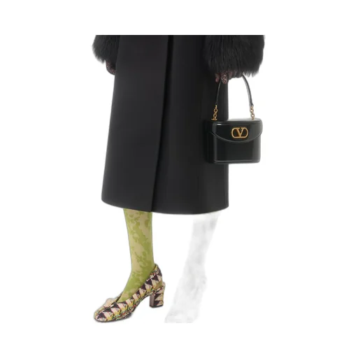 Faux Fur-Trimmed Double-Breasted Coat