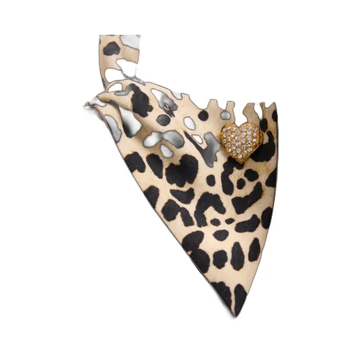 Leopard Printed Collar Midi Dress